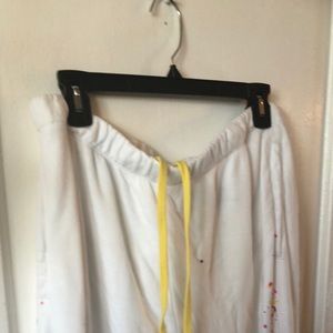 Goodlife X Watts Up White Paint Splatter Sweatpants Joggers Mens Size XL